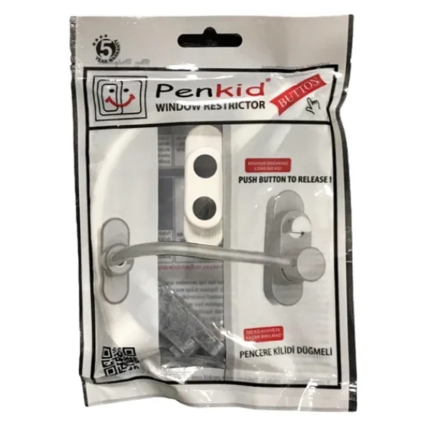 Penkid Düğmeli Çelik Halatlı Pvc Pencere Emniyet Kilidi Beyaz - Görsel 5