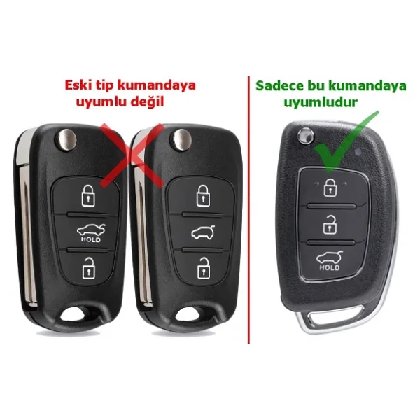 Hyundai Accent Uyumlu Anahtar Kabı Kumanda Kabı Oto Anahtarlık Vidali Logolu Hyn17 Uçlu Sol Kanal - Görsel 5