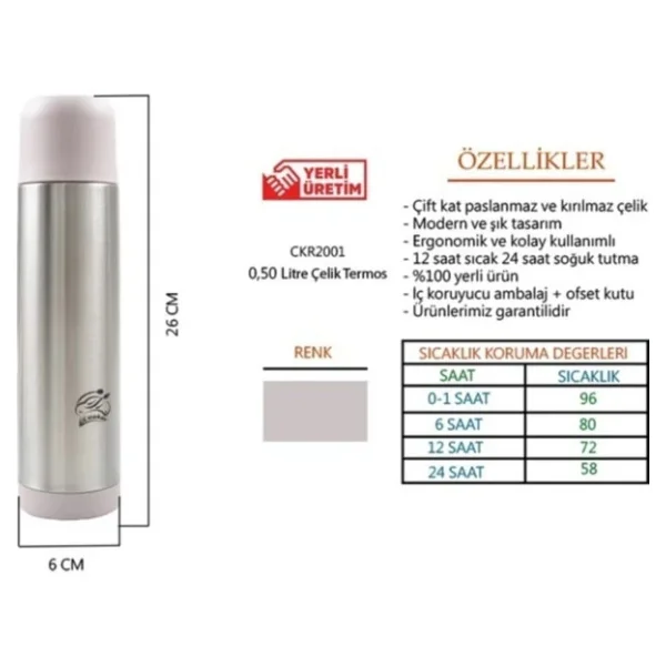 Cooker Ckr-2001 500 Ml Çelik Termos - Görsel 4