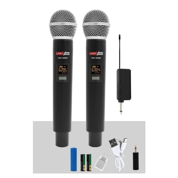 Lastvoice Sxc-1099e Şarjlı Çift Kablosuz El Tipi Telsiz Mikrofon - Görsel 3
