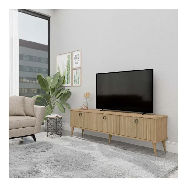 Mezza 1372 Lexus 180 Cm Ahşap Ayaklı TV Ünitesi Sepet - Yunus - Görsel 3