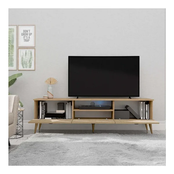 Mezza 1372 Lexus 180 Cm Ahşap Ayaklı TV Ünitesi Sepet - Yunus - Görsel 5