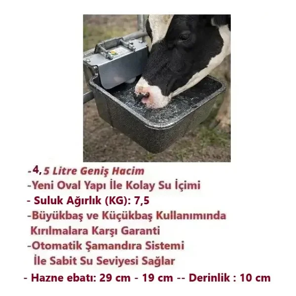 Otomatik Şamandıralı 4.5 Litre Kırılmaz Döküm Hayvan Suluğu 2 Adet - Görsel 2