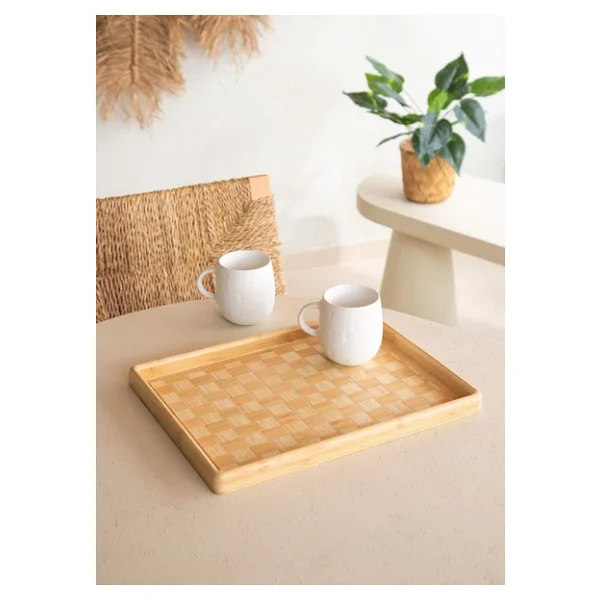 The Mia Wicker Tps0067 40x31 Cm Bambu Tepsi - Görsel 7
