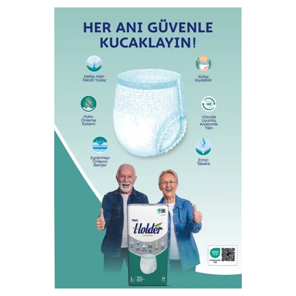 Holder Belbantlı Ekstra Büyük Boy XL 30'lu 2 Adet Hasta Bezi - Görsel 8