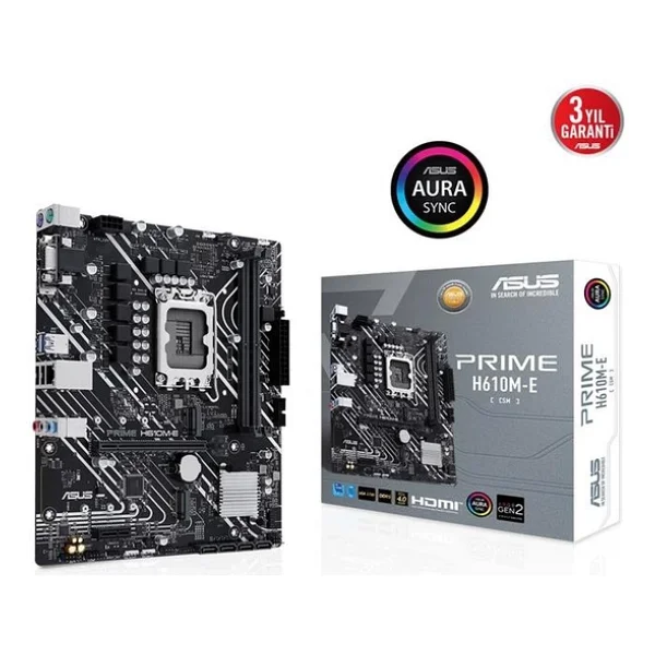 Asus Prime H610m-E-Csm Intel Lga1700 DDR5 Micro Atx Anakart - Görsel 4