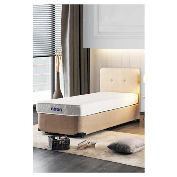 Luna Baza Başlık Yatak Takımı - 120x200 Cm Tek Kişilik Ortopedik Yatak Seti Sağlamlaştırılmış Baza - Görsel 3