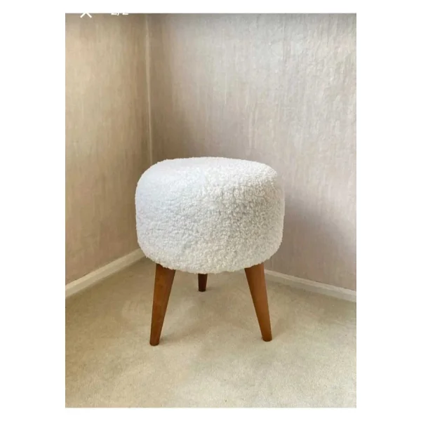 Beylerbeyi Şark Köşesi Coco Pufu , Peluş Kumaş ,Oturma Odası, Makyaj Masası Pufu - Görsel 2