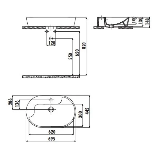 Creavit Tp172 45x70 Cm Beyaz Set Üstü Lavabo - Görsel 8