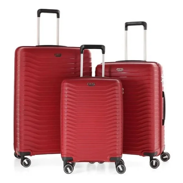 Ççs 5235 Polipropilen Bordo Kabin + Orta + Büyük Boy 3'lü Valiz Seti - Görsel 3