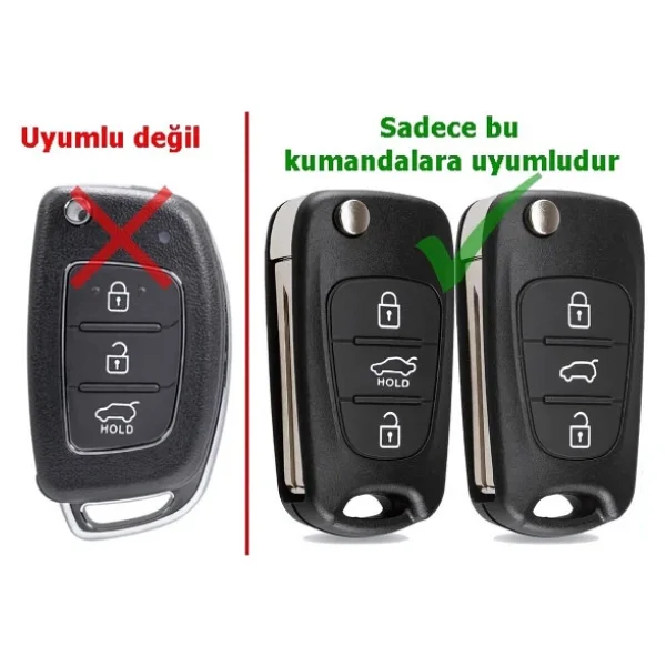 Hyundai Tucson İx35 Uyumlu Anahtar Kumanda Kabı Oto Anahtarlık Vidalı Logolu - Görsel 5