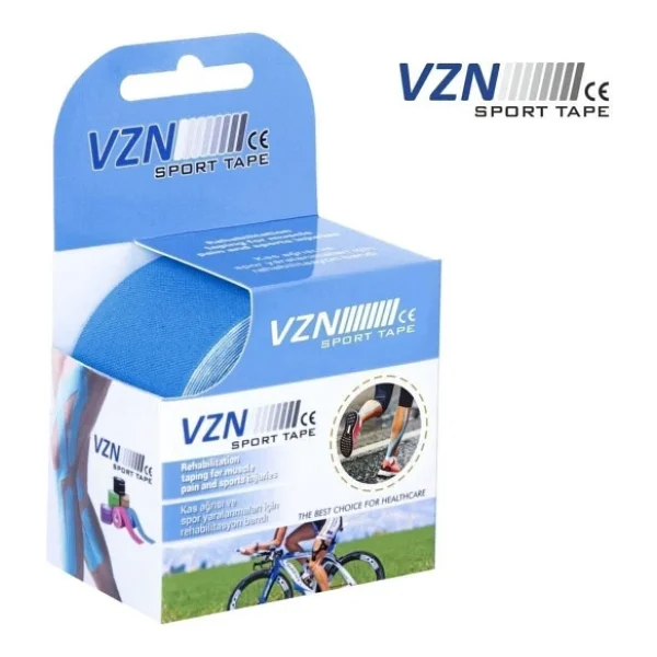 Vzn Sport Tape Mavi Renk Kinesio Ağrı Bandı 5 Metre X 5 Cm - Görsel 3