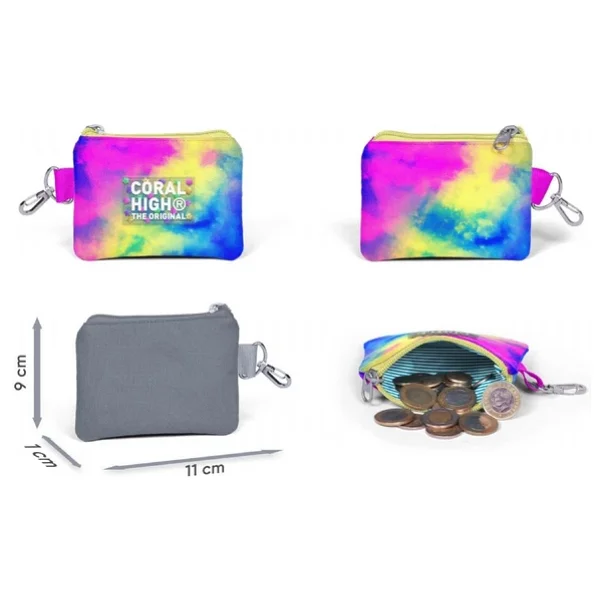 Coral High Renkli Batik Bozuk Para Çantası - Kız Çocuk - Görsel 3