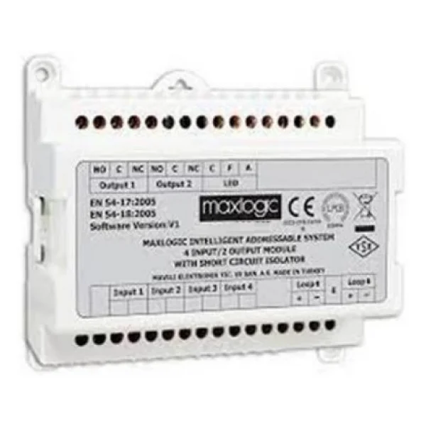 Maxlogic Ml-1351.Scı Akıllı Adresli 4/4 Giriş/Çıkış (I/O) Modülü, 4 Kontak Izleme, 4 Röle Çıkışı Kısa Devre Izolatörlü - Görsel 4