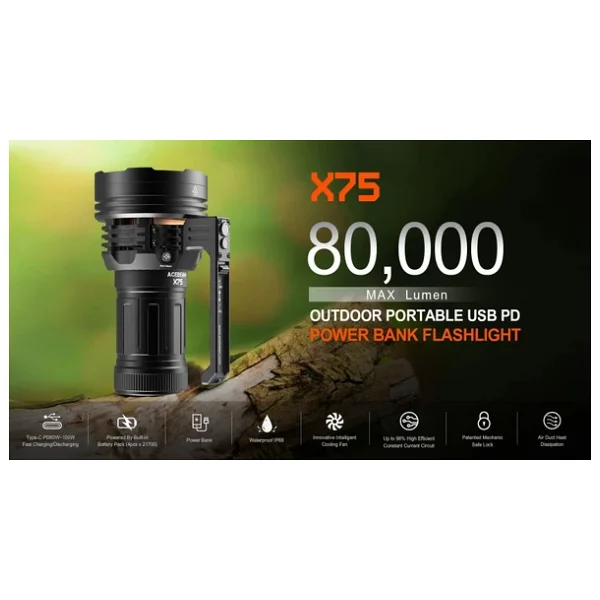 Acebeam X75 80000 Lümen LED El Feneri - Görsel 7