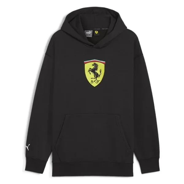 Puma Scuderia Ferrari Bigshield 627054-01 Kapüşonlu Siyah Erkek Sweatshirt - Görsel 3
