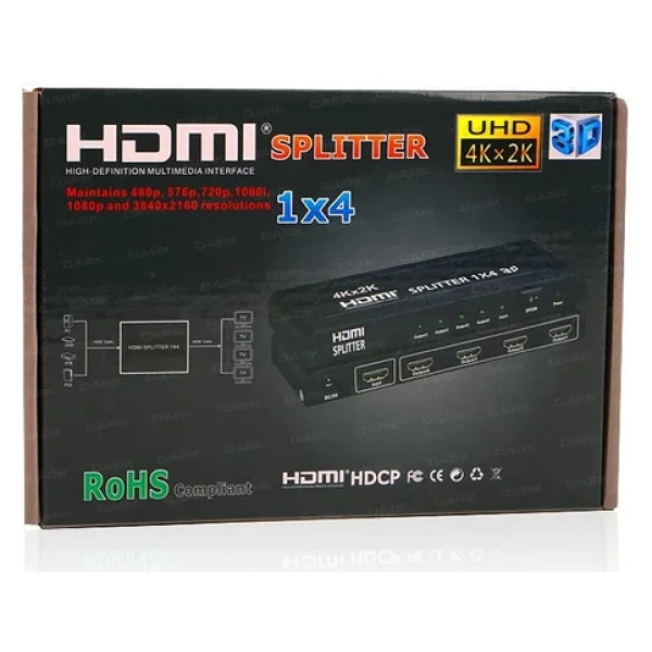 Dark Dk-HD-Sp4x1 Full HD 1 Giriş 4 Çıkışlı Hdmı Splitter - Görsel 6