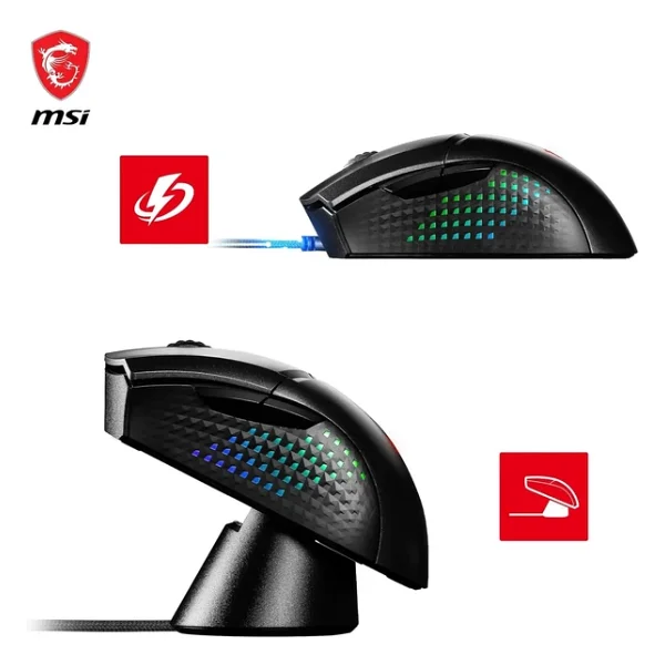 Msı Clutch Gm51 Lightweigth RGB Şarjlı Ergonomik Optik Kablosuz Oyuncu Mouse - Görsel 4