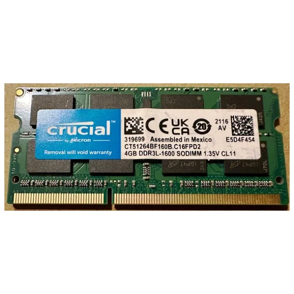 Crucial 4 GB 1600mhz Cl11 Ct51264bf160b DDR3 RAM - Görsel 4