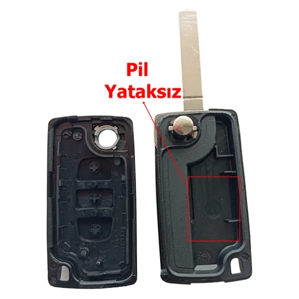 Peugeot Partner 207 208 308 407 508 3 Tuşlu Kumanda Anahtar Kabı Pil Yataksız Logolu - Görsel 4