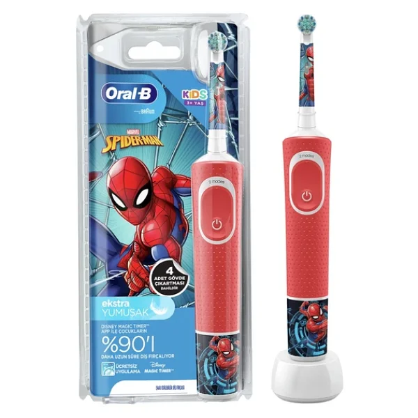 Oral-B D100 Spiderman Şarjlı Çocuk Diş Fırçası - Görsel 6