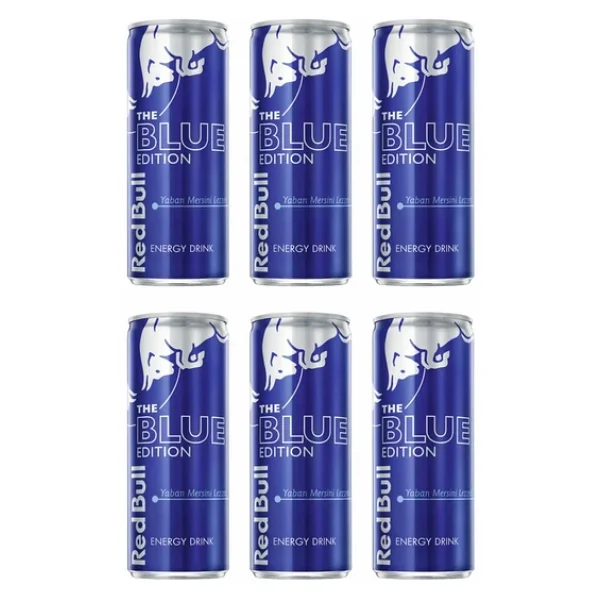 Red Bull Blue Edition Yaban Mersini Enerji İçeceği 250 Ml 6'lı - Görsel 4