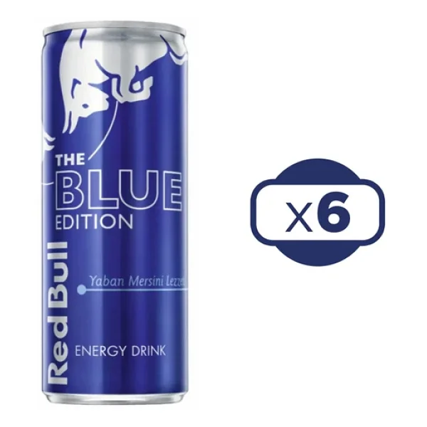 Red Bull Blue Edition Yaban Mersini Enerji İçeceği 250 Ml 6'lı - Görsel 5