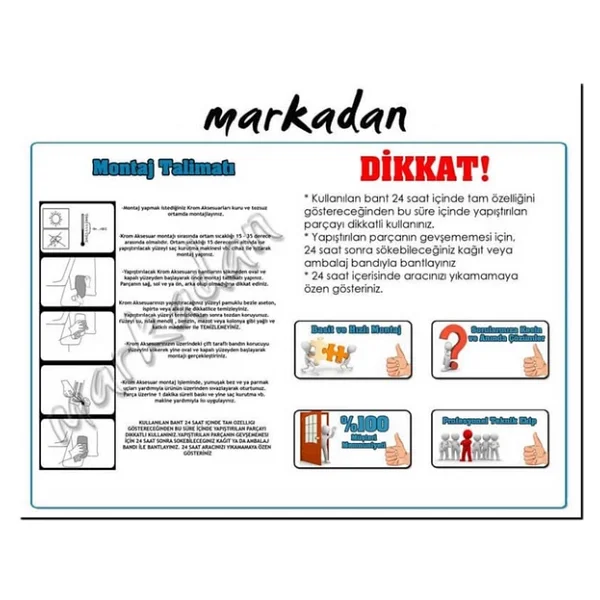 Woc Chrome Ford C-Max Krom Kapı Kolu 2003-2010 4 Kapı Paslanmaz Çelik - Görsel 6