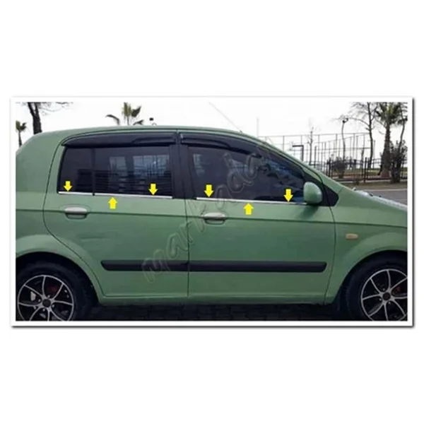 Hyundai Getz Krom Cam Çıtası 6 Parça Paslanmaz Çelik 2002-2011 - Görsel 3
