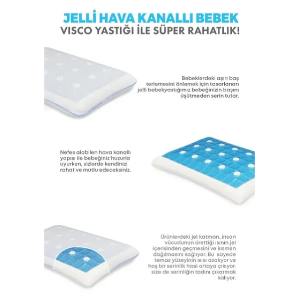 Viscofoam Terletmeyen 43x29 Cm Ortopedik Bebek Yastığı - Görsel 10