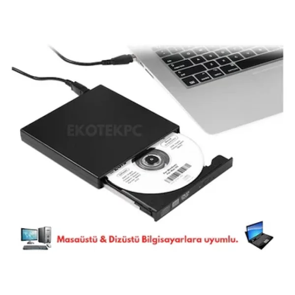 Harici DVD Rw USB DVD Writer External DVD Rw DVD Okuyucu Yazıcı - Görsel 2