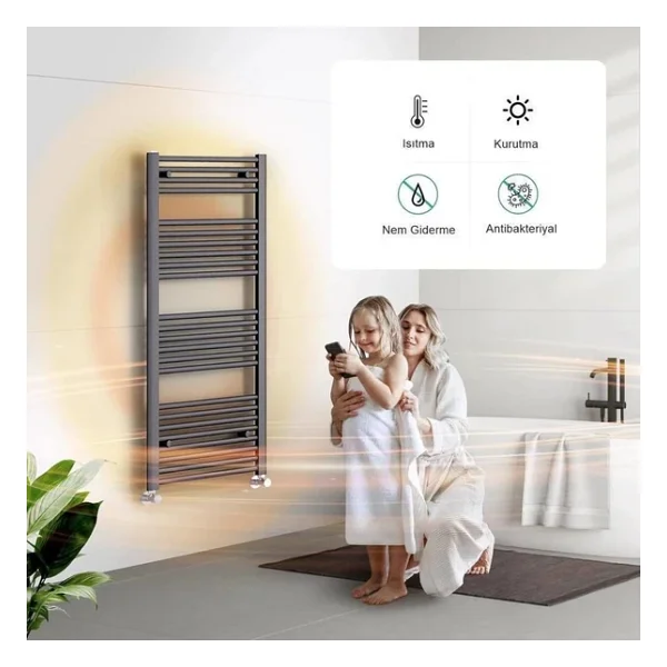 Duffmart Rainbow 60x100 cm Düz Antrasit Havlupan - Görsel 7