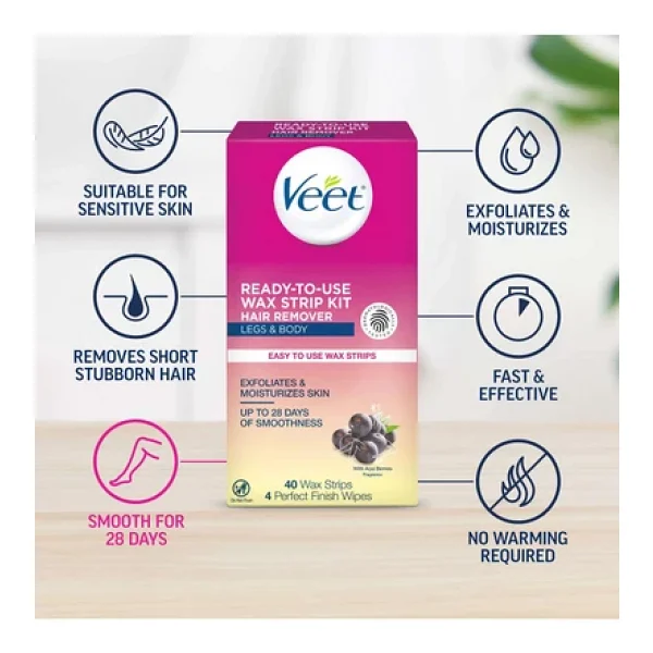 Veet Bacak Ve Vücut Bölgesi Sir Ağda Bandı 40lı Paket - Görsel 5