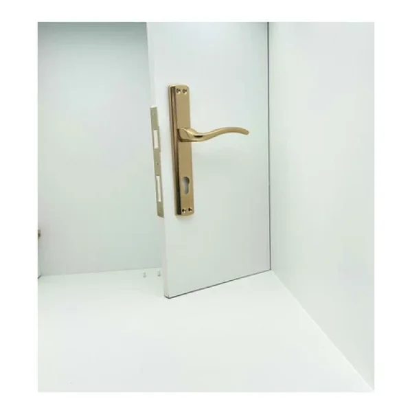 Trim Titanyum Lüx Aynalı Yale Çelik Kapı Kolu 1 Takım - Görsel 2