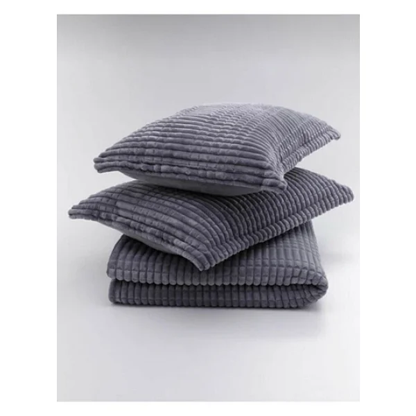 Merinos Modern Line Antrasit 220x240 Cm Çift Kişilik Battaniye Seti - Görsel 8