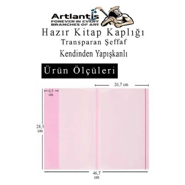 Hazır Kitap Kaplığı Şeffaf Buzlu Kırmızı 10 Adet 1 Paket Cırtlı Ayarlanabilir Kendinde Yapışkanlı Kaplık Okul Sınıf - Görsel 4