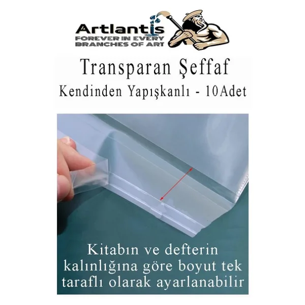 Hazır Kitap Kaplığı Şeffaf Buzlu Kırmızı 10 Adet 1 Paket Cırtlı Ayarlanabilir Kendinde Yapışkanlı Kaplık Okul Sınıf - Görsel 5