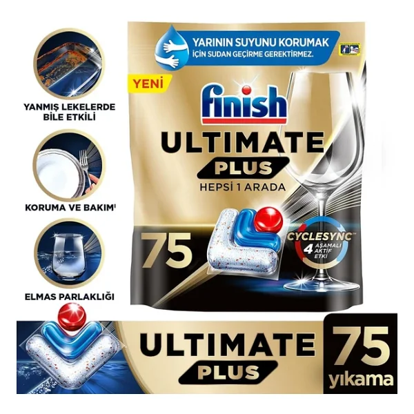 Finish Ultimate Plus Bulaşık Makinesi Tableti 75'li - Görsel 4