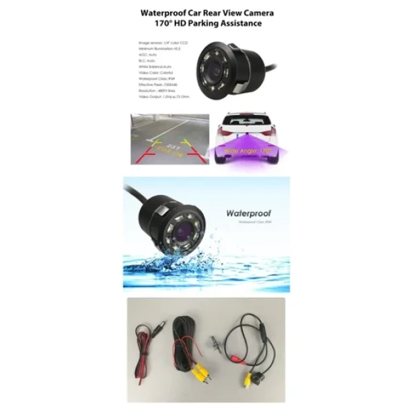 Audiomax Geri Vites Görüş Kamerası Ir LED Gece Görüşlü Mesafe Çizgili Infrared - Görsel 2