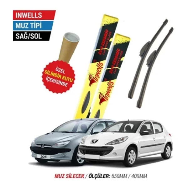 Peugeot 206 / 206+ İnwells Muz Silecek Takımı 2000-2014 - Görsel 3