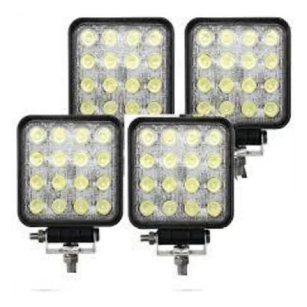 Kgn Off Road Sis Farı Sis Lambası 16 LED Kare 4'lü Paket Su Geçirmez - Görsel 2