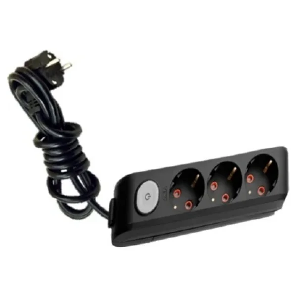 Viko Multi-Let 90137302 Topraklı Anahtarlı Siyah 2 M 3'lü Priz - Görsel 3