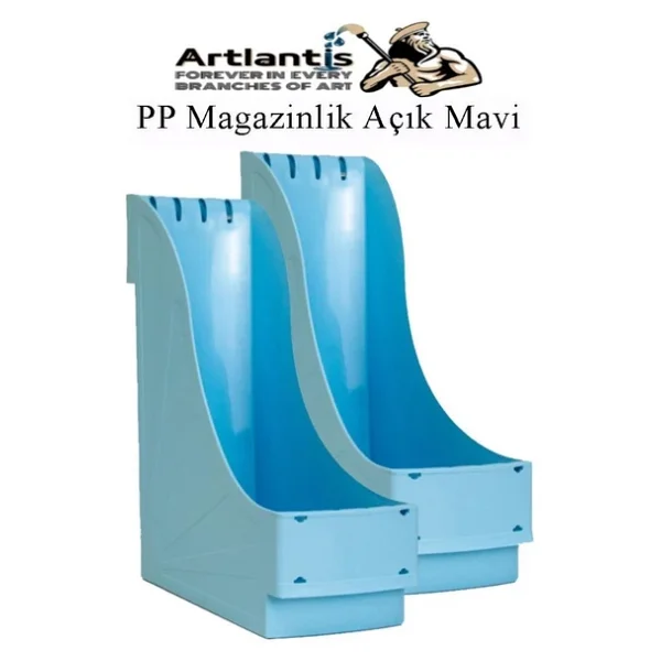 Plastik Magazinlik Açık Mavi 2 Adet Plastik Kutu Klasörü Magazinlik A4 Dosya Ve Masa Düzenleyici Sınıf Ev Ofis - Görsel 3
