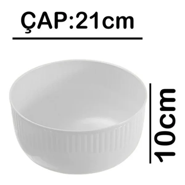 Plastik 21cm Derin Banyo Hamam Tası Beyaz - Görsel 4
