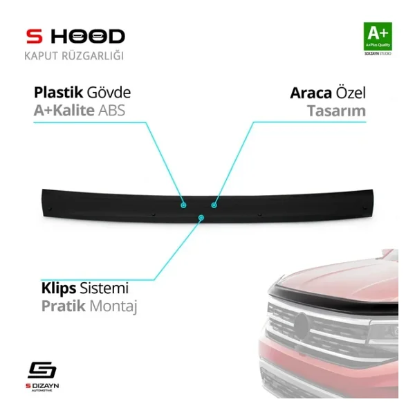 S-Dizayn Iveco Uyumlu Daily Abs Plastik Kaput Rüzgarlığı 2006-2011 A+Kalite Parça - Görsel 3
