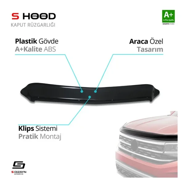 S-Dizayn Mercedes Uyumlu Sprinter Abs Plastik Kaput Rüzgarlığı 2014-2018 A+Kalite Parça - Görsel 3