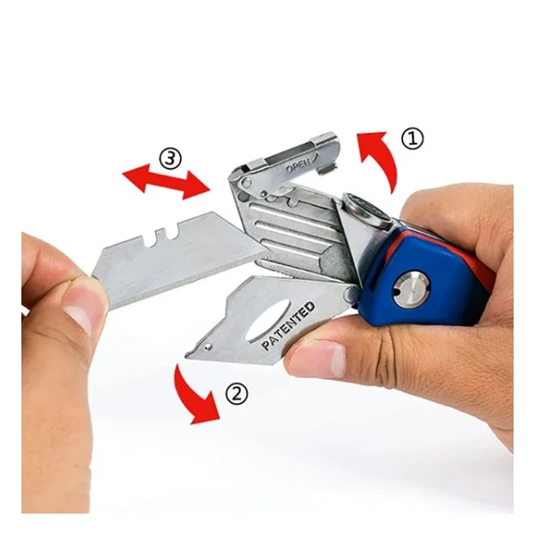 Workpro Wp211006 Paslanmaz Çelik Gövde Katlanır Rötuş Maket Bıçağı + 6 Adet Yedek Bıçak - Görsel 7