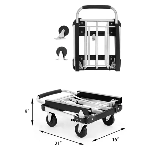 Balatlı Profesyonel Katlanabilir Ve Portatif Paket Taşıma Arabası 150 Kg - Görsel 4