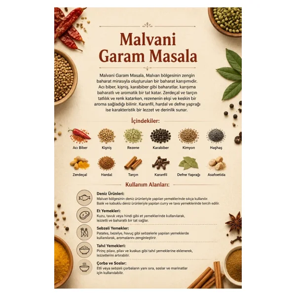 Malvani Garam Masala 500 gr Malvani Garam Masala - Premium Quality Baharat Karışımı - Görsel 4