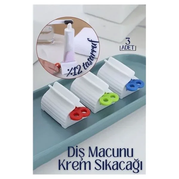 Modacar Diş Macunu Krem Sıkacağı 3 Lü Set Tuppo Design - Görsel 3